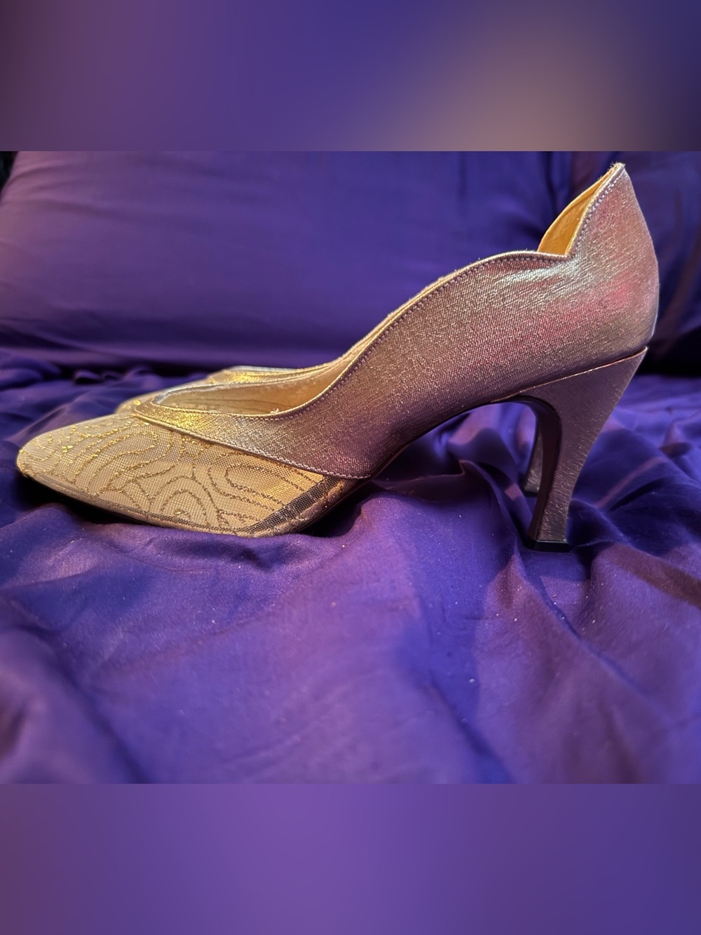 Vintage Jacques Levine Women's Gold Pumps/Heels ~ FairycoreBurlesqueElegance 7.5